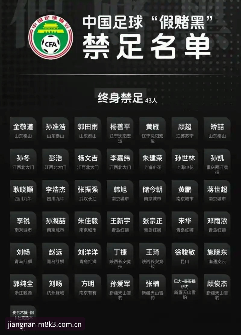 江南M8K3怎么样 足协禁足名单vs行业自律:中国足球腐败案深度解析